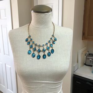 Pretty blue and gold statement necklace